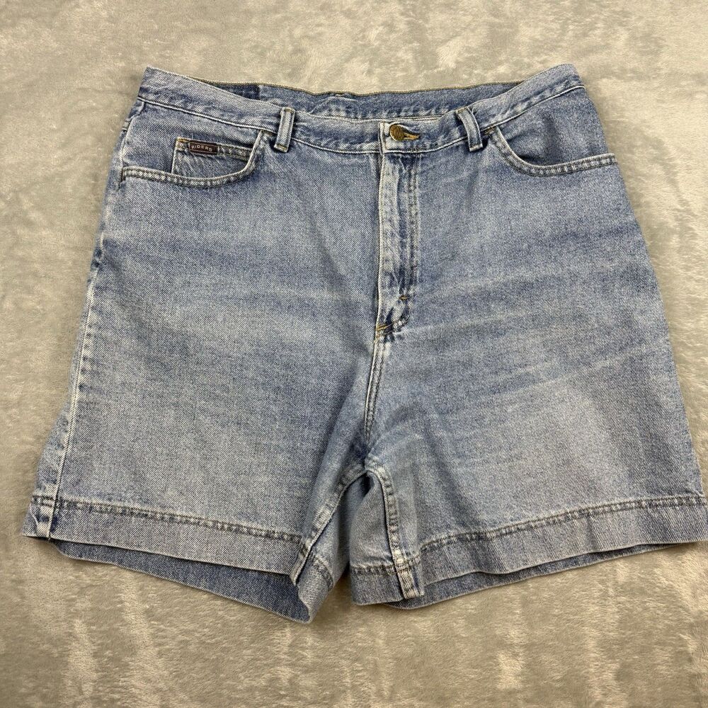 Vintage Riders by Lee Light Wash Denim Shorts Women’s 16 M 90s Double Pocket - Picture 4 of 9